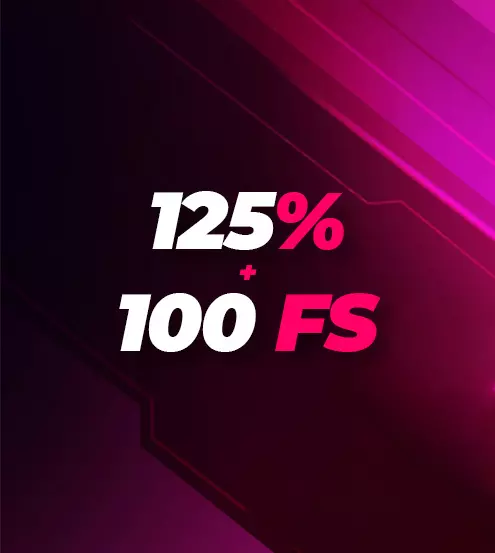 На 1-й депозит - 125% + 100 FS
